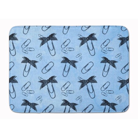 Carolines Treasures Watercolor Paper Clips Blue Machine Washable Memory Foam Mat BB7544RUG